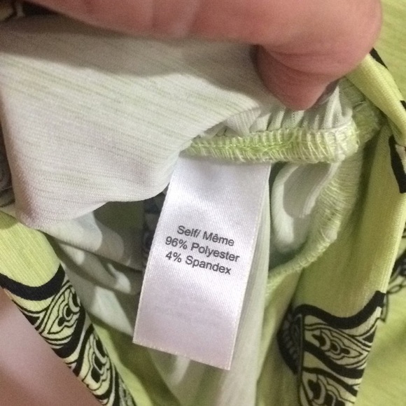 STUDIO Y Sexy One Shoulder Stretchy Ruched Top Chartreuse & Black S EUC - Picture 8 of 9